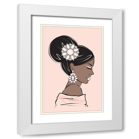 Geisha I White Modern Wood Framed Art Print with Double Matting by Pavlova, Martina