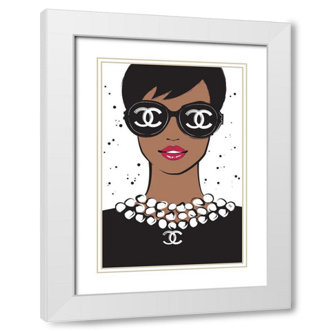 Chanel Lady II White Modern Wood Framed Art Print with Double Matting by Pavlova, Martina