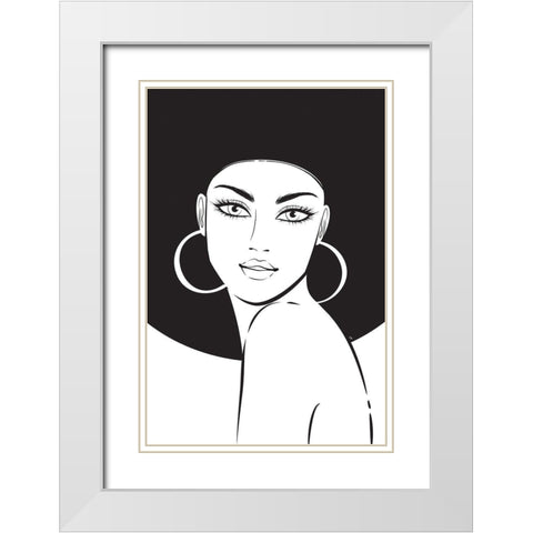 Hat Girl I White Modern Wood Framed Art Print with Double Matting by Pavlova, Martina