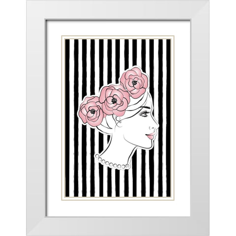 Flower Crown White Modern Wood Framed Art Print with Double Matting by Pavlova, Martina