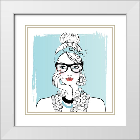Planner Girl White Modern Wood Framed Art Print with Double Matting by Pavlova, Martina