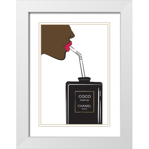 Perfume Drink White Modern Wood Framed Art Print with Double Matting by Pavlova, Martina