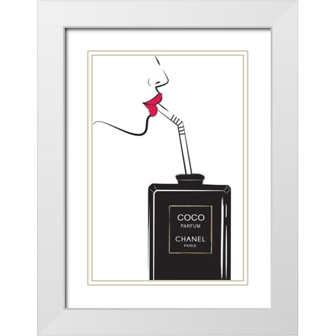 Perfume Drink II White Modern Wood Framed Art Print with Double Matting by Pavlova, Martina