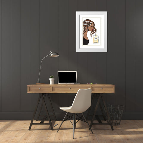 Girl Drink I White Modern Wood Framed Art Print with Double Matting by Pavlova, Martina