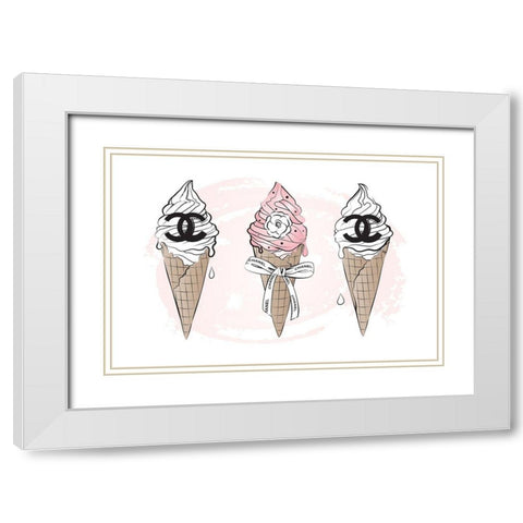 Ice Cream White Modern Wood Framed Art Print with Double Matting by Pavlova, Martina