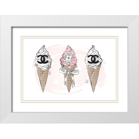 Ice Cream White Modern Wood Framed Art Print with Double Matting by Pavlova, Martina