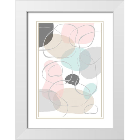 Pastel Stones II White Modern Wood Framed Art Print with Double Matting by Pavlova, Martina
