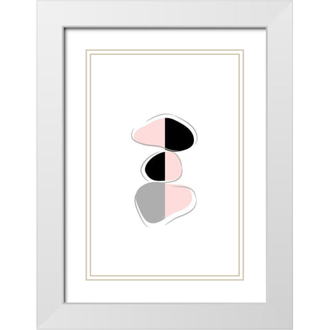 Stones II White Modern Wood Framed Art Print with Double Matting by Pavlova, Martina