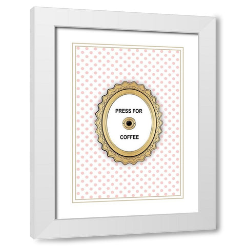 Press 4 Coffee White Modern Wood Framed Art Print with Double Matting by Pavlova, Martina