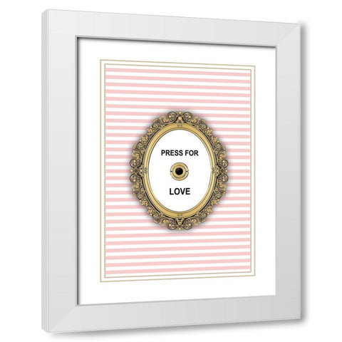Love Button White Modern Wood Framed Art Print with Double Matting by Pavlova, Martina