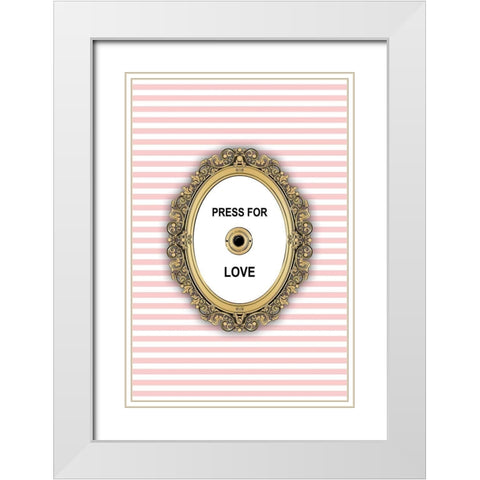 Love Button White Modern Wood Framed Art Print with Double Matting by Pavlova, Martina