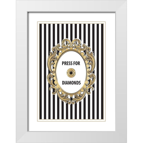 Diamonds Button White Modern Wood Framed Art Print with Double Matting by Pavlova, Martina