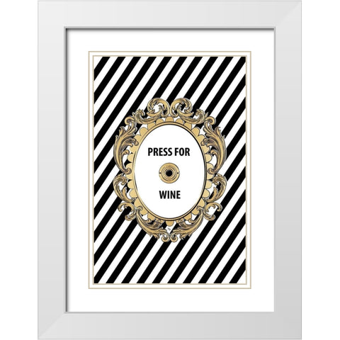Wine Button White Modern Wood Framed Art Print with Double Matting by Pavlova, Martina