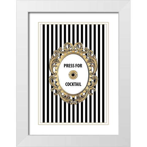 Cocktail Button White Modern Wood Framed Art Print with Double Matting by Pavlova, Martina