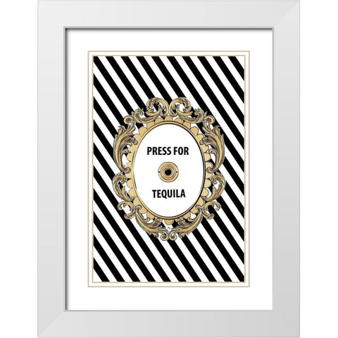 Tequila Button White Modern Wood Framed Art Print with Double Matting by Pavlova, Martina