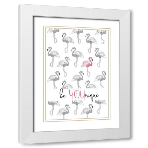 Be You White Modern Wood Framed Art Print with Double Matting by Pavlova, Martina