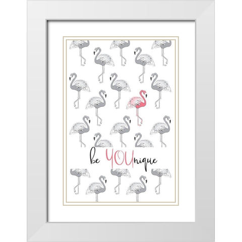 Be You White Modern Wood Framed Art Print with Double Matting by Pavlova, Martina