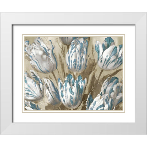Tulips on Gold III White Modern Wood Framed Art Print with Double Matting by McQueen, Angela