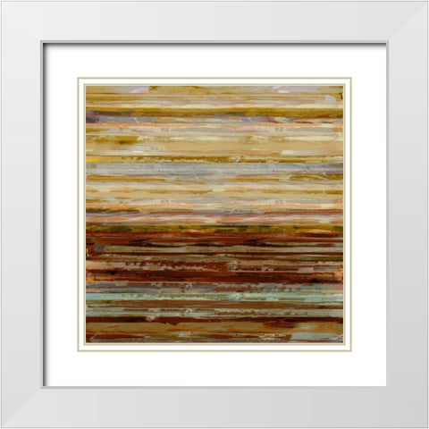Strata II White Modern Wood Framed Art Print with Double Matting by Shields, Matt