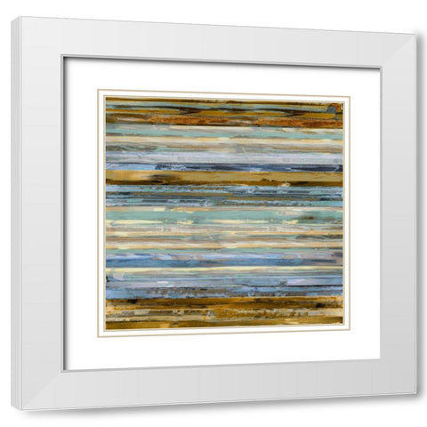 Strata I White Modern Wood Framed Art Print with Double Matting by Shields, Matt