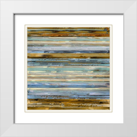 Strata I White Modern Wood Framed Art Print with Double Matting by Shields, Matt