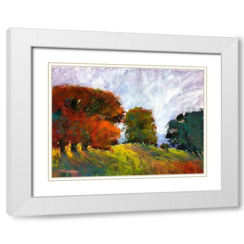Aura Of Fall III White Modern Wood Framed Art Print with Double Matting by Tienhaara, Michael