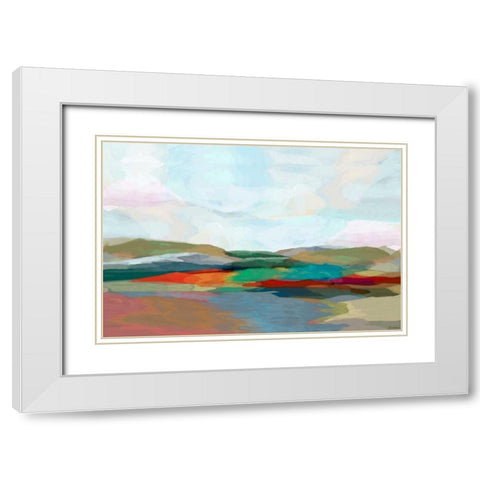 Strata IV White Modern Wood Framed Art Print with Double Matting by Tienhaara, Michael