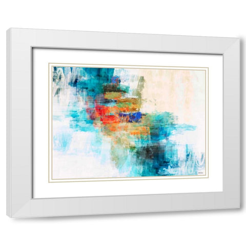 Splash II White Modern Wood Framed Art Print with Double Matting by Tienhaara, Michael