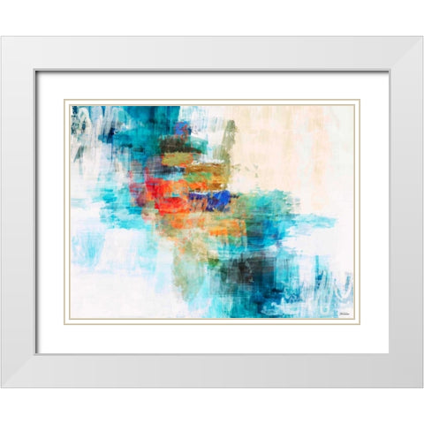 Splash II White Modern Wood Framed Art Print with Double Matting by Tienhaara, Michael