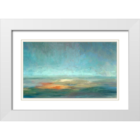 Cascade V White Modern Wood Framed Art Print with Double Matting by Tienhaara, Michael