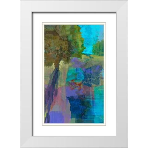 Autumn song IV White Modern Wood Framed Art Print with Double Matting by Tienhaara, Michael