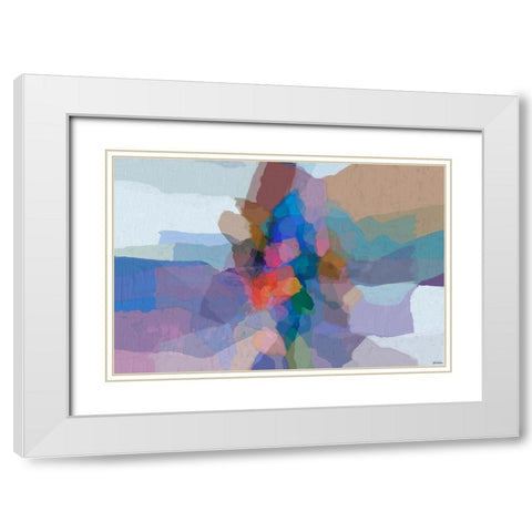 Cascading hues I White Modern Wood Framed Art Print with Double Matting by Tienhaara, Michael