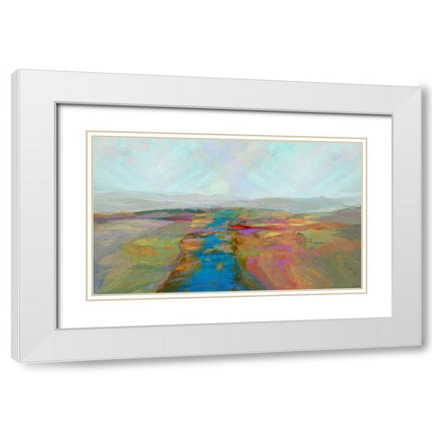 Mountain vista I White Modern Wood Framed Art Print with Double Matting by Tienhaara, Michael