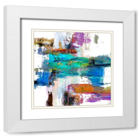 Splash III White Modern Wood Framed Art Print with Double Matting by Tienhaara, Michael