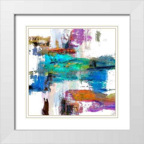 Splash III White Modern Wood Framed Art Print with Double Matting by Tienhaara, Michael
