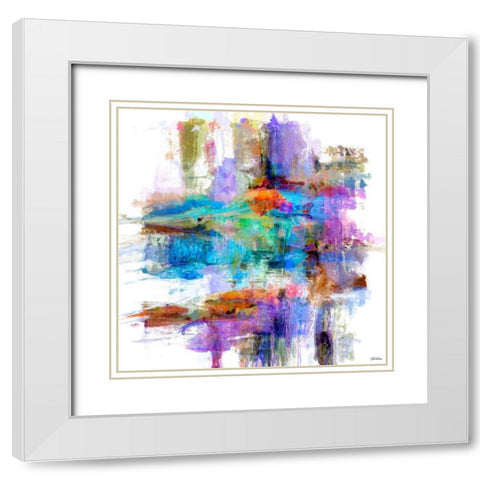 Splash IV White Modern Wood Framed Art Print with Double Matting by Tienhaara, Michael