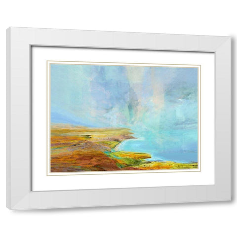 Ocean Cliffs White Modern Wood Framed Art Print with Double Matting by Tienhaara, Michael