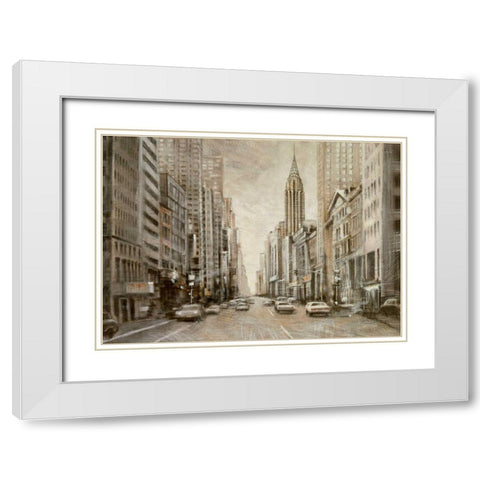To the Chrysler Building White Modern Wood Framed Art Print with Double Matting by Daniels, Matthew