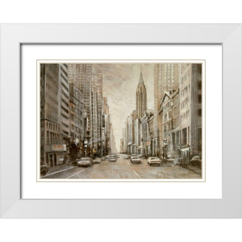 To the Chrysler Building White Modern Wood Framed Art Print with Double Matting by Daniels, Matthew