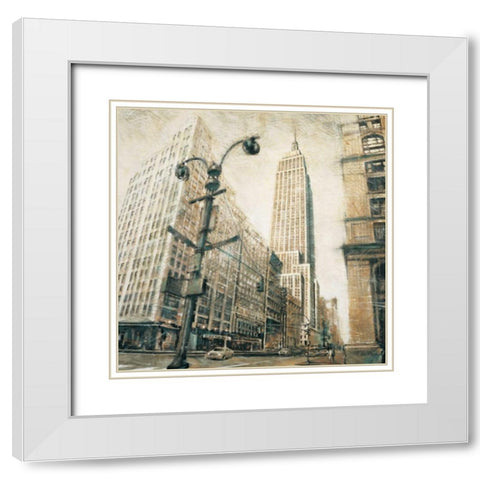 Empire State Building-Manhattan White Modern Wood Framed Art Print with Double Matting by Daniels, Matthew