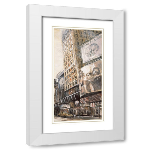 Times Square III White Modern Wood Framed Art Print with Double Matting by Daniels, Matthew