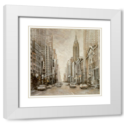 To the Chrysler Building White Modern Wood Framed Art Print with Double Matting by Daniels, Matthew
