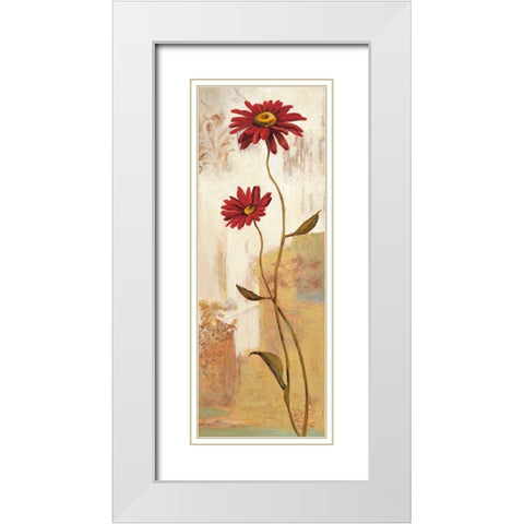 Panneau marguerite White Modern Wood Framed Art Print with Double Matting by Besson, Nathalie