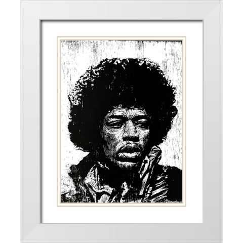 Hendrix White Modern Wood Framed Art Print with Double Matting by Shigley, Neil