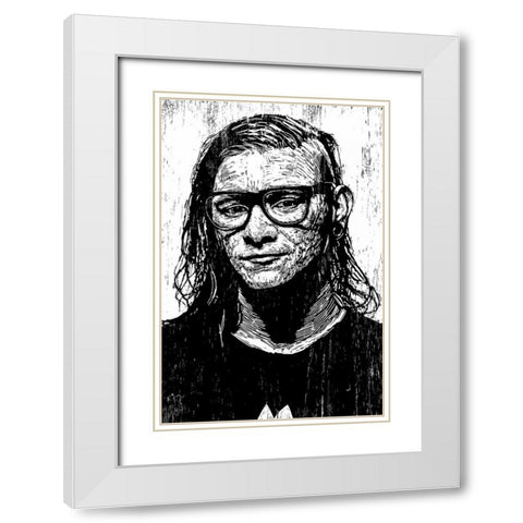 Shrillex White Modern Wood Framed Art Print with Double Matting by Shigley, Neil