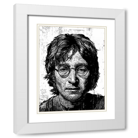 Lennon White Modern Wood Framed Art Print with Double Matting by Shigley, Neil