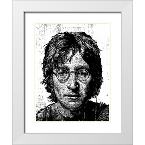 Lennon White Modern Wood Framed Art Print with Double Matting by Shigley, Neil