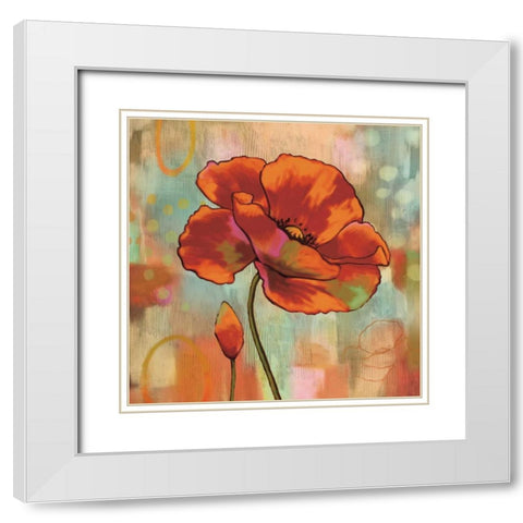 Fanciful II White Modern Wood Framed Art Print with Double Matting by Sutton, Nicole
