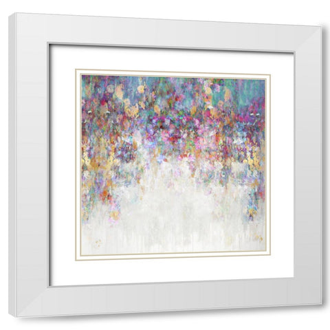 Cascading I White Modern Wood Framed Art Print with Double Matting by Robbins, Nikki