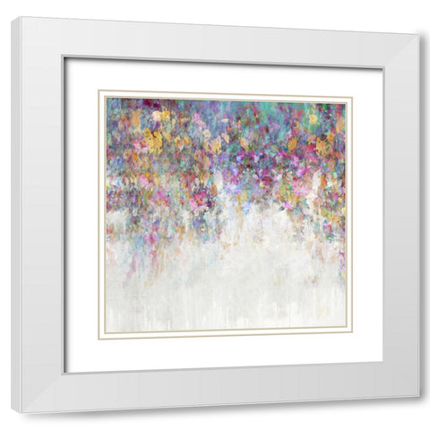 Cascading II White Modern Wood Framed Art Print with Double Matting by Robbins, Nikki